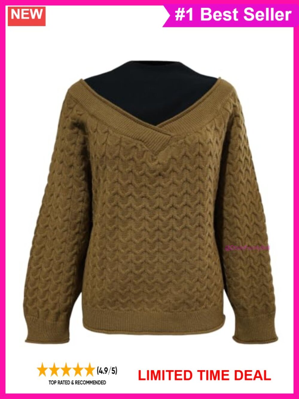 Chunky Cable Knit Mock Neck Pullover Sweater